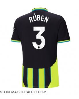 Manchester City Ruben Dias #3 Maglia Gara Trasferta Repliche 2024-25
